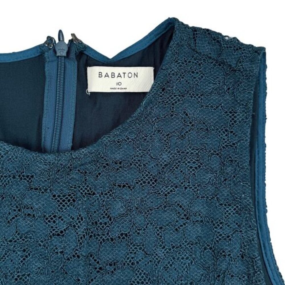 BABATON Aritzia Koen Lace Crop Top Sz 10 Dark Teal - Picture 3 of 5